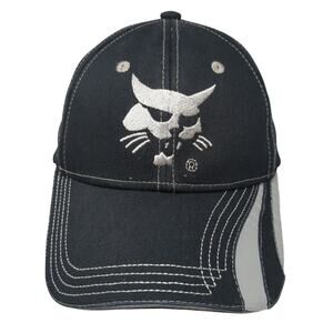 Bobcat Strapback Baseball Cap Black One Size Adjustable Embroidered Vented Holes